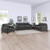 Sorena Top Grain Leather Collection, Steel