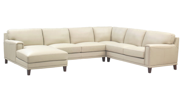 Jensen Top Grain Leather Sectional Chaise