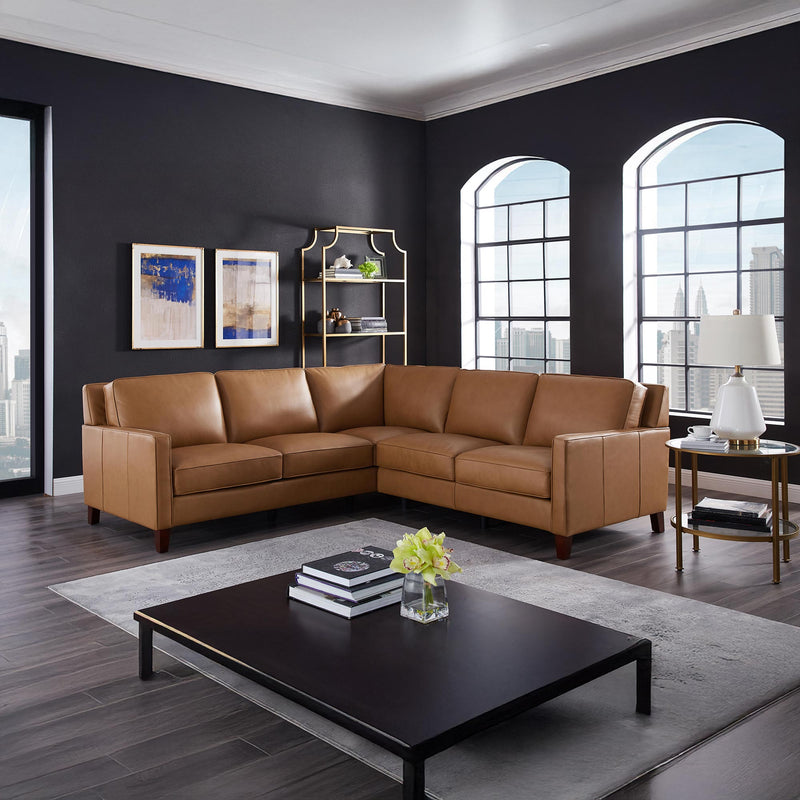 West Park Top Grain Leather Sectional