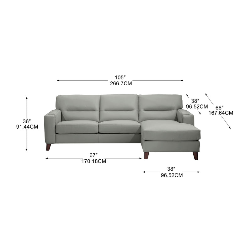 Sorena Top Grain Leather Sectional