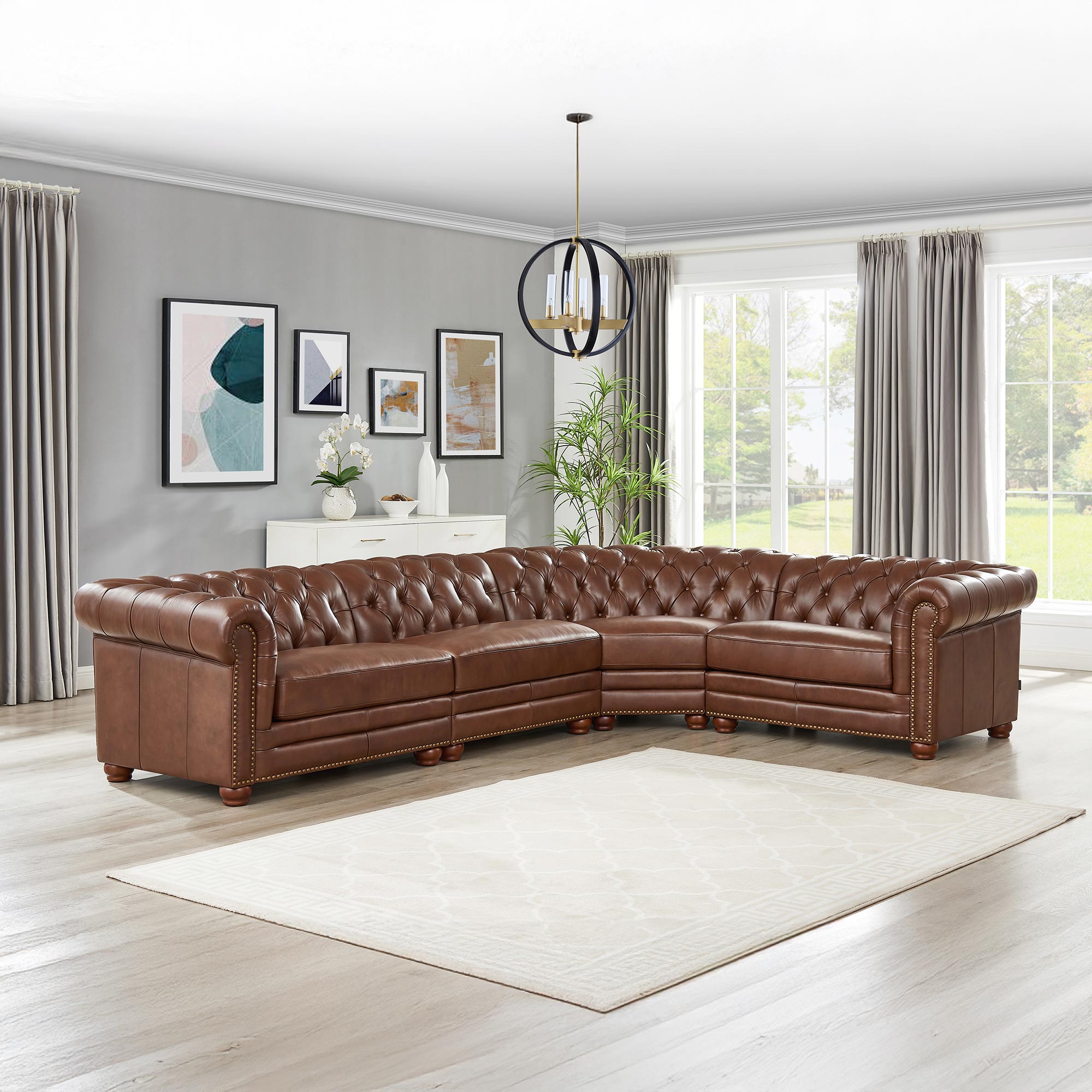 Allington Top Grain Leather Sectional – Prospera Home