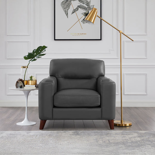 Sorena Top Grain Leather Collection, Steel