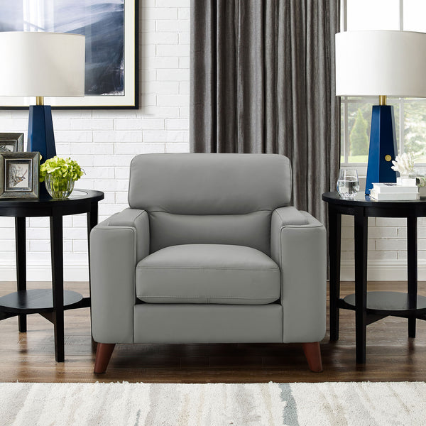 Sorena Top Grain Leather Collection, Silver Gray