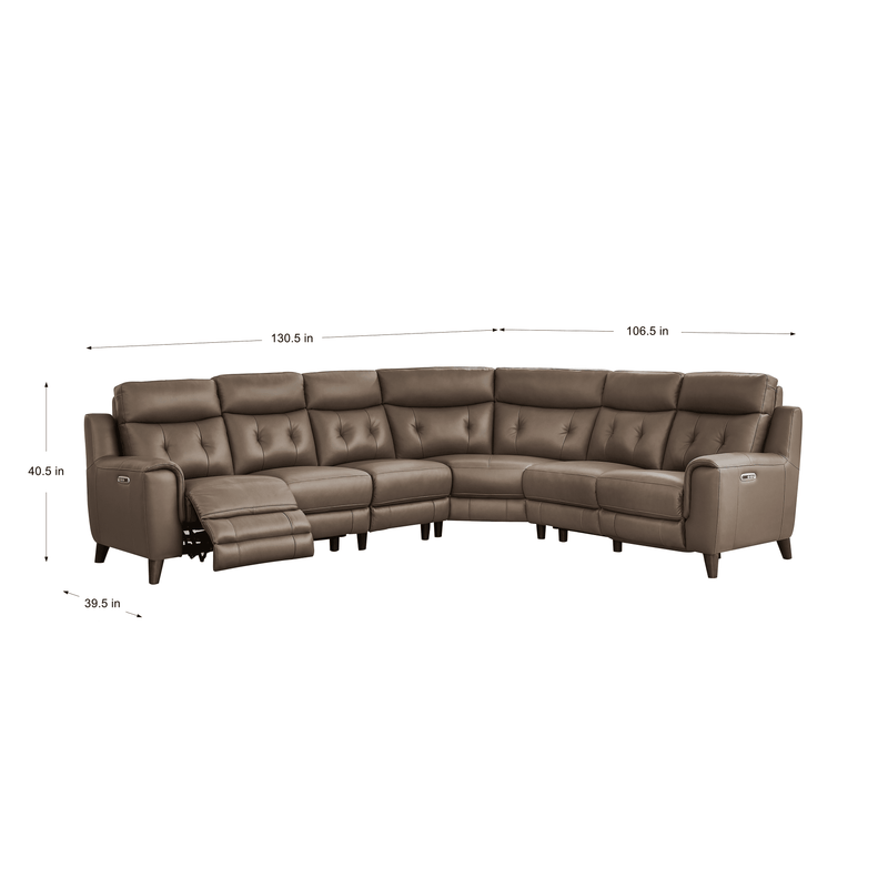 Malibu Zero Gravity Top Grain Leather Power Sectional