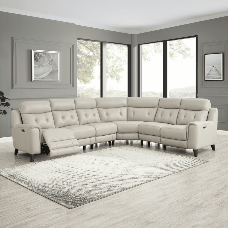 Malibu Zero Gravity Top Grain Leather Power Sectional