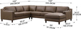Dobson Leather Sectional, Truffle - Prospera Home
