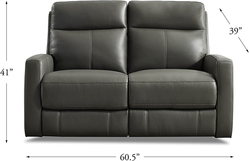 Capprio Top Grain Leather Power Reclining Collection, Gray - Prospera Home