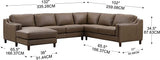 Dobson Leather Sectional, Truffle - Prospera Home