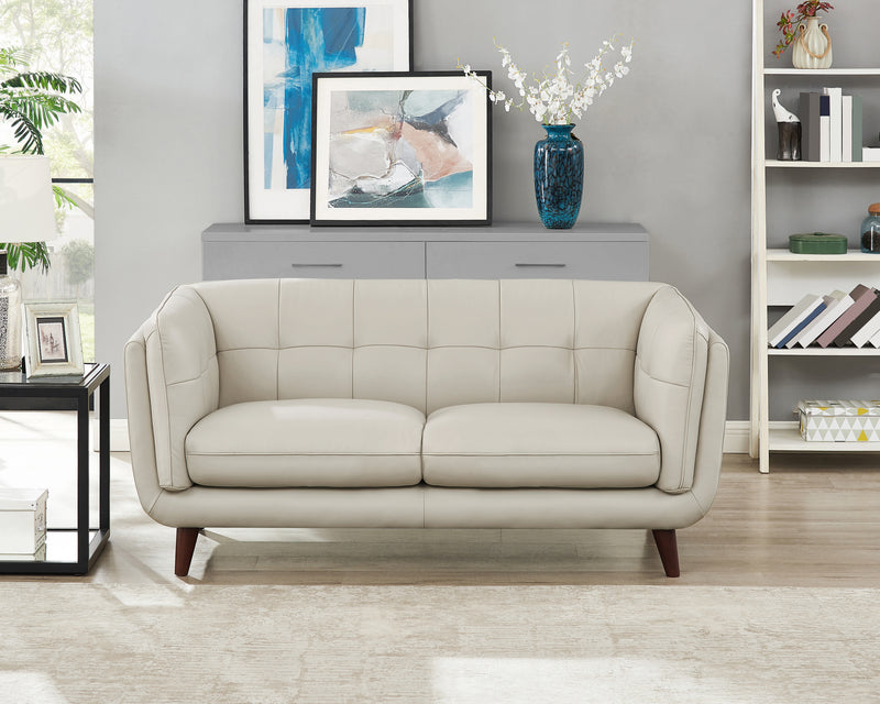 Modena 67 Italian Top Grain Leather 2 Cushion Loveseat - Bark