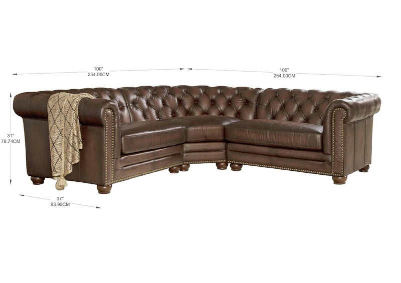 Allington Top Grain Leather Sectional - Prospera Home