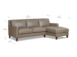 West Park Top Grain Leather Sofa Chaise - Prospera Home