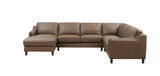 Dobson Leather Sectional, Truffle - Prospera Home