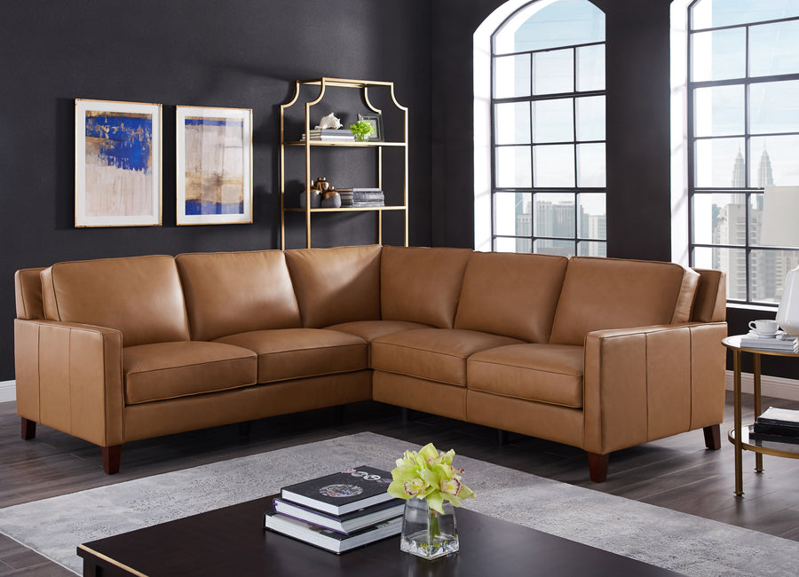 West Park Top Grain Leather Sectional