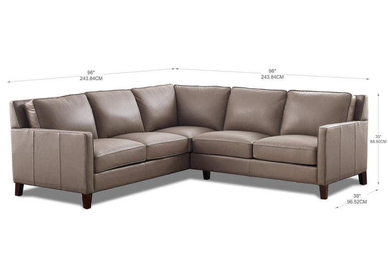 West Park Top Grain Leather Sectional - Prospera Home