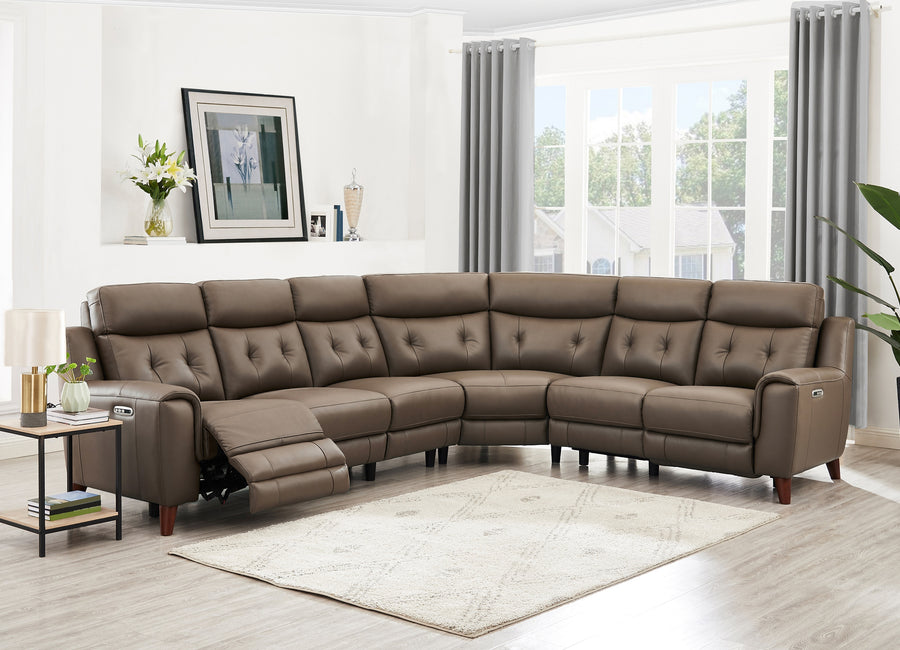 Malibu Zero Gravity Top Grain Leather Power Sectional