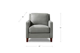 West Park Leather Collection, Silver Gray - Prospera Home